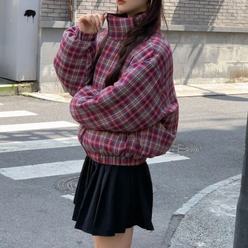 الوقوف طوق قصيرة القطن وسادة مبطنة المرأة الخريف الشتاء الأمريكية الجديدة تنوعا عكسها سترات سوداء دافئة الخبز معاطف #4