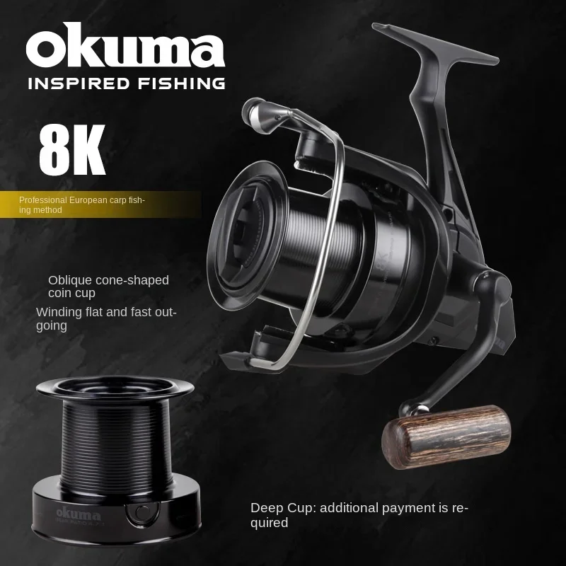 Imagem -04 - Okuma-carretel de Pesca Giratório Longo Preto 8k