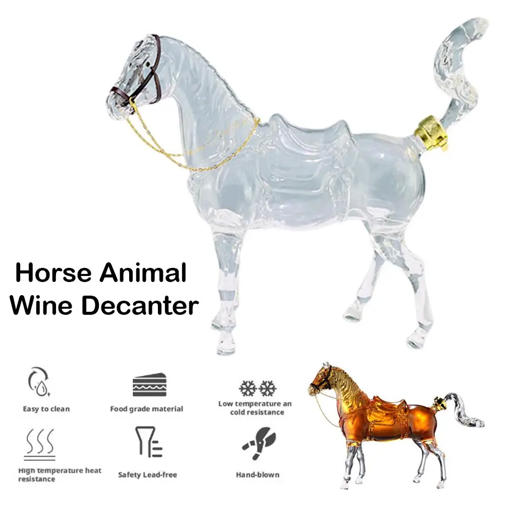 

Animal Horse Shaped Wine Bottle High-quality Glass Novelty Gift Design Men Barware Whiskey Decanter T6L8