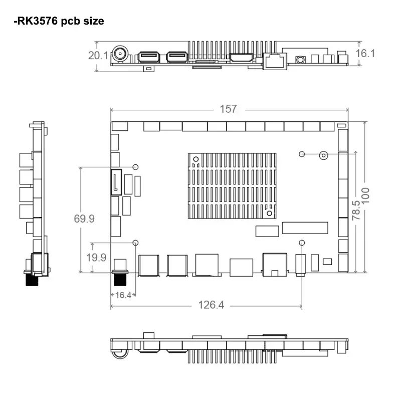 Placa de desarrollo Android RK3576 RK3576 Quad Core CortexA76 chip rock grande modelo grande Rongpin YKR-RK3576 placa base pcba android
