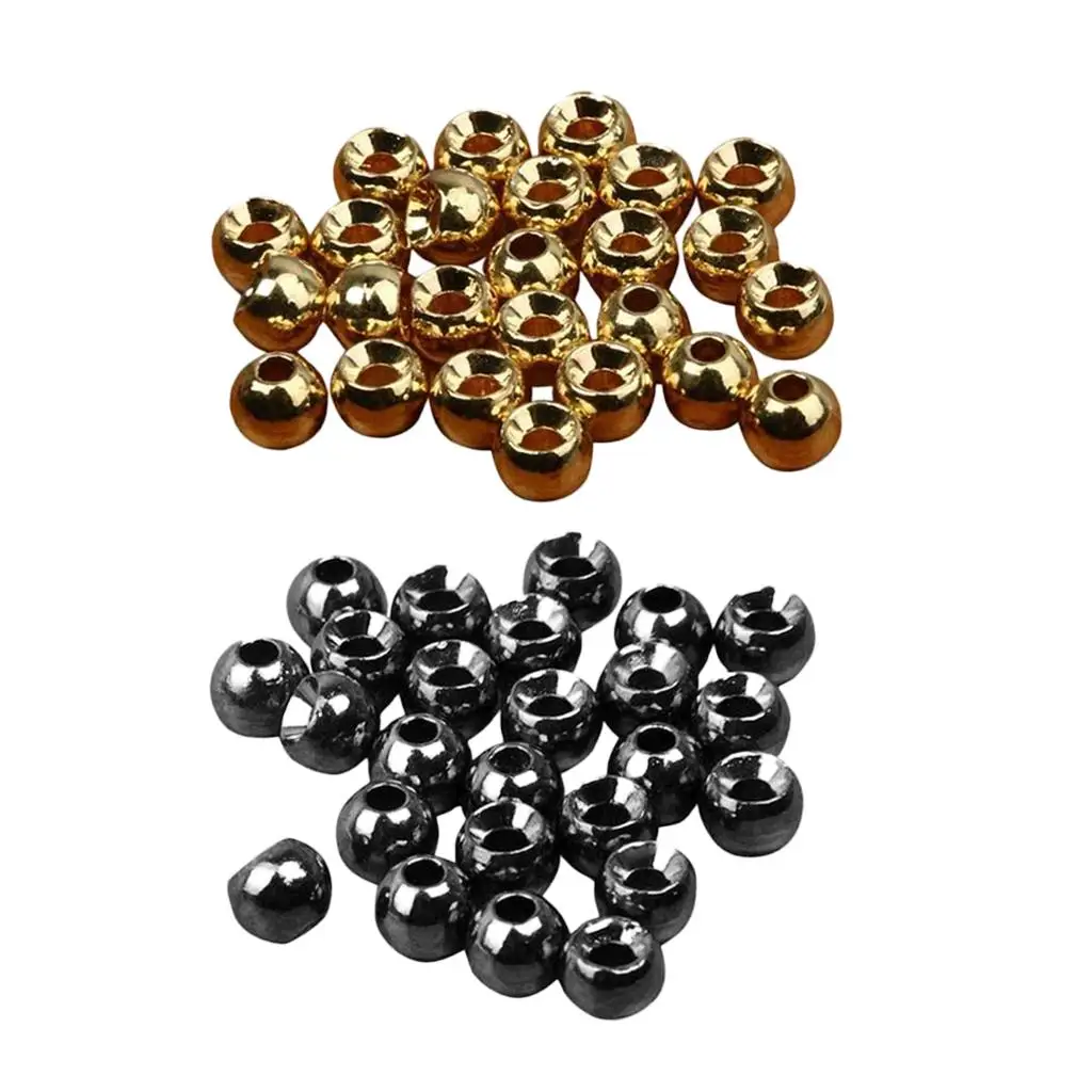 Fishing Accessories Slotted Tungsten Beads High Density Gold Black Artificial for River Flies
