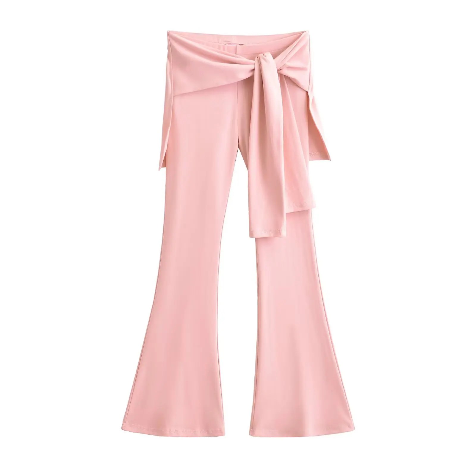 Street Sle Fake Two-Piece Belted Micro Flared Yoga Pants Women's Spicy Girl Long Trousers Slimming Design Casual Pants