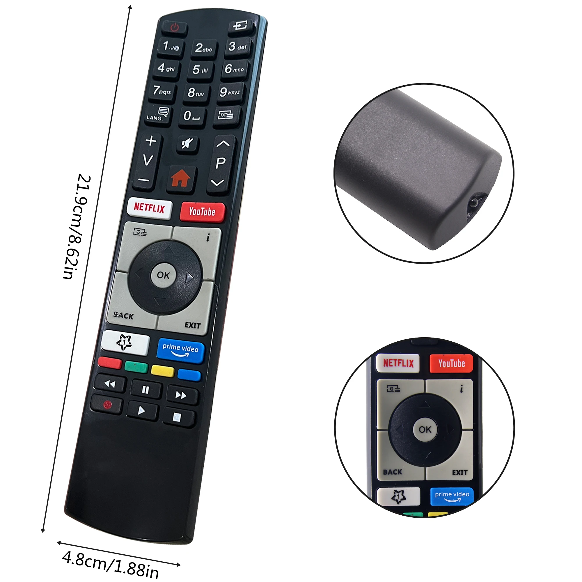 Replacement TV Remote Control RC4318P RC4391P Compatible with RC4318 For Vestel Finlux Telefunken Edenwood 4K Smart TV