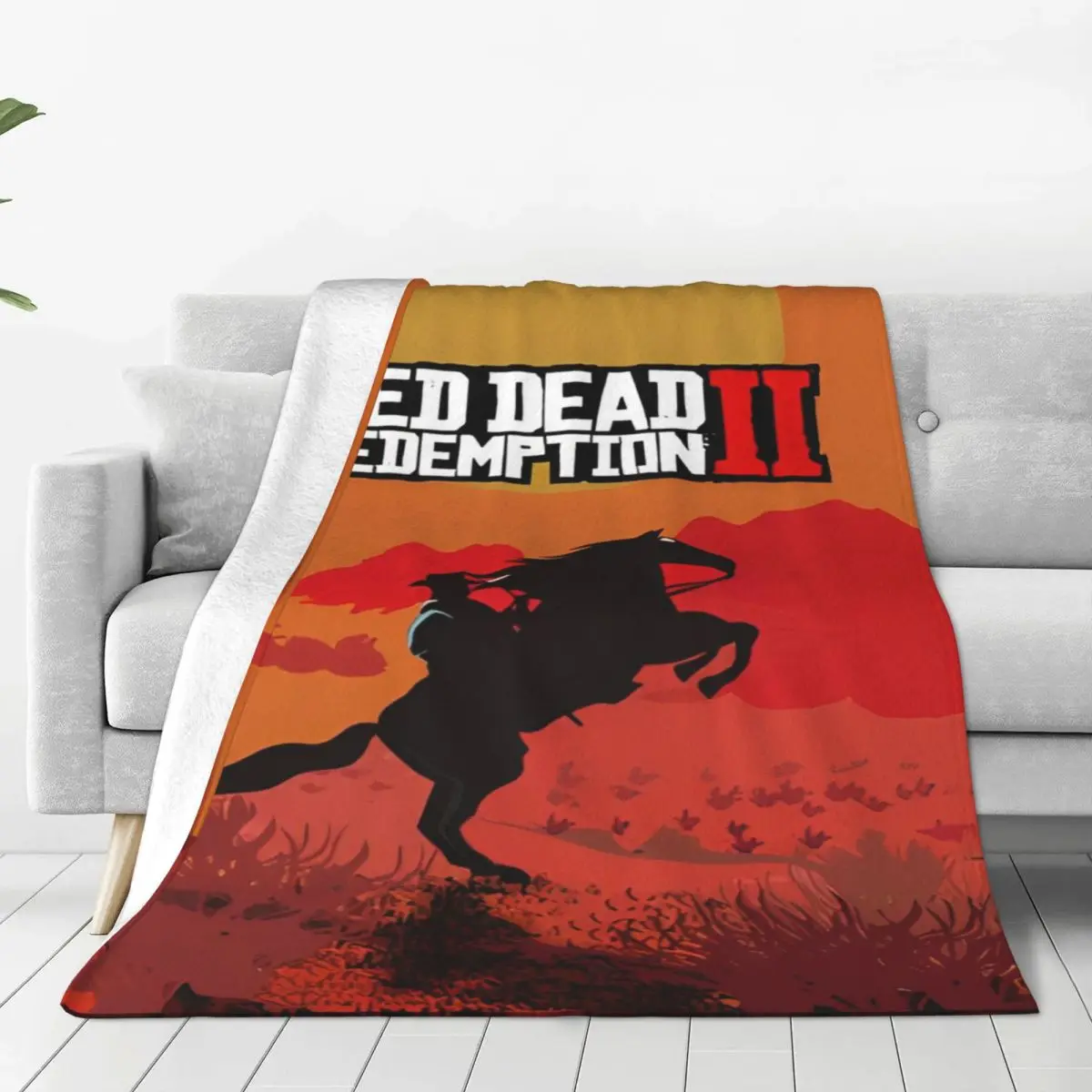 Cozy Red Dead Redemptions 2 Game Blanket Merch Bedding Decorative Throw Blanket Lightweight Thin Fleece for Car