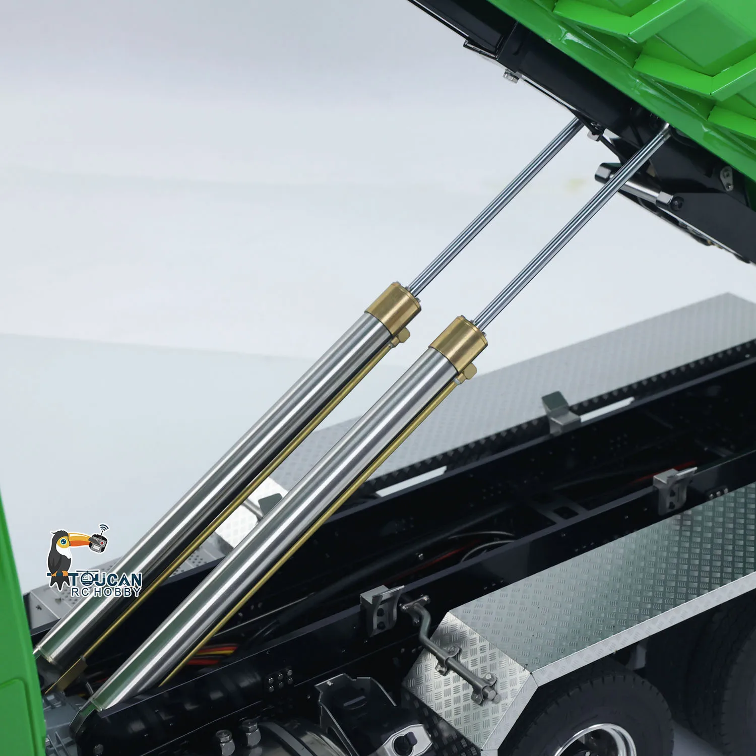 Disponibile 8x8 1/14 idraulico RC autocarro con cassone ribaltabile in metallo verde Roll On Off modello di auto ribaltabile sistema di luce sonora modello giocattolo remoto