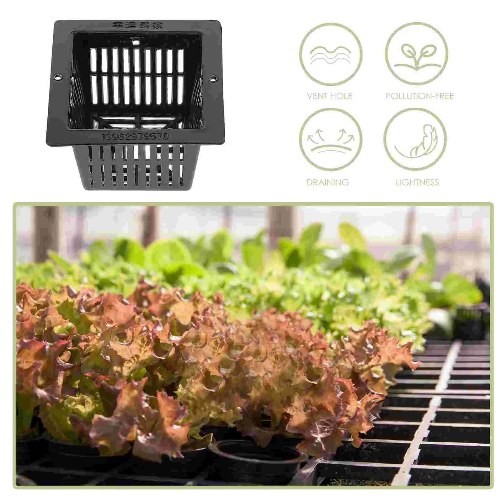 10 Pcs Green Root Tool Soilless Culture Pot Square Nursery Hydroponic Vegetable Net Pots Planting Basket