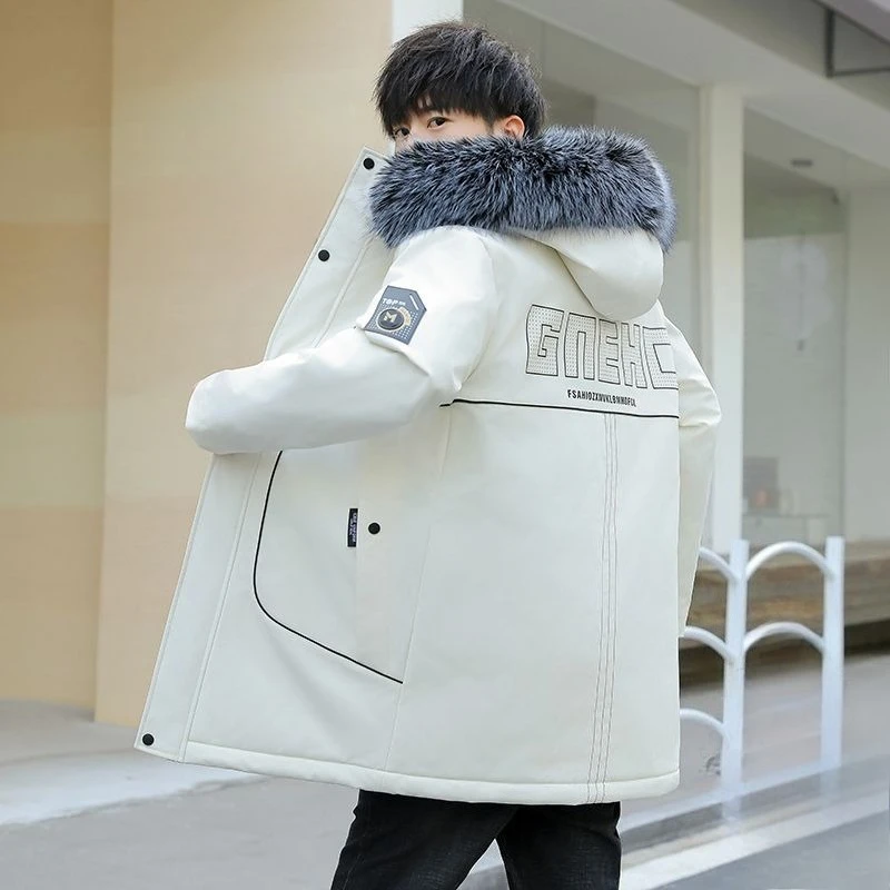 

​Fashionable Men's Winter Jacket 2025 New Style Thickened Hooded Coat with Color Blocked Panels Warmth Retention Technology​