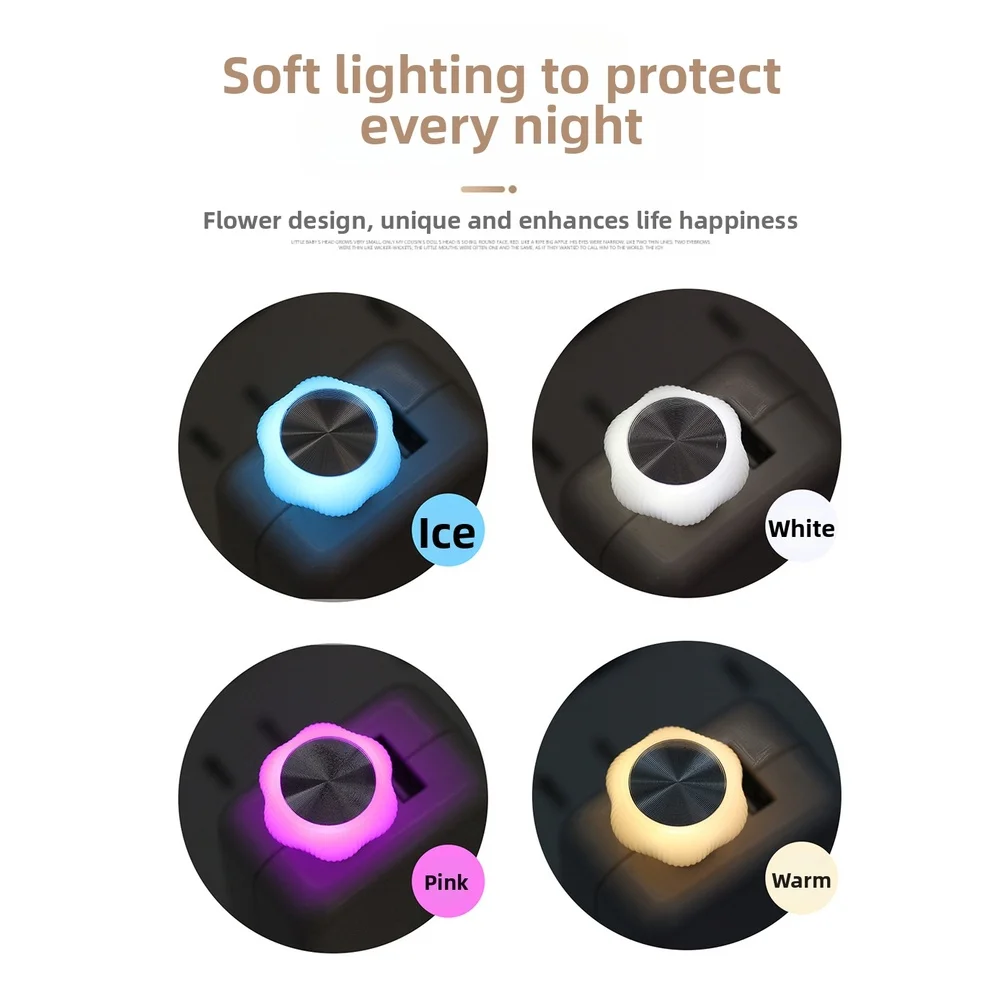 Flower Shaped USB Car LED Ambient Light For Interior Mood Lighting Multicolor Effects Simple Installation