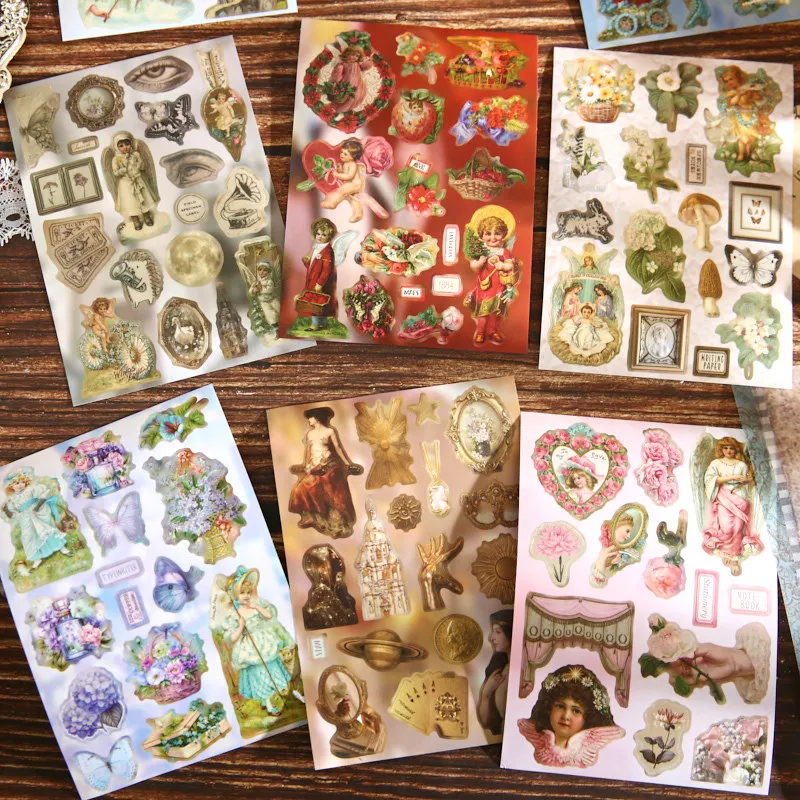 30sheets INS Style Vintage Scene Sticker Book Afternoon Wonder Series DIY Collage Decoration Background Supplies Cute Stickers
