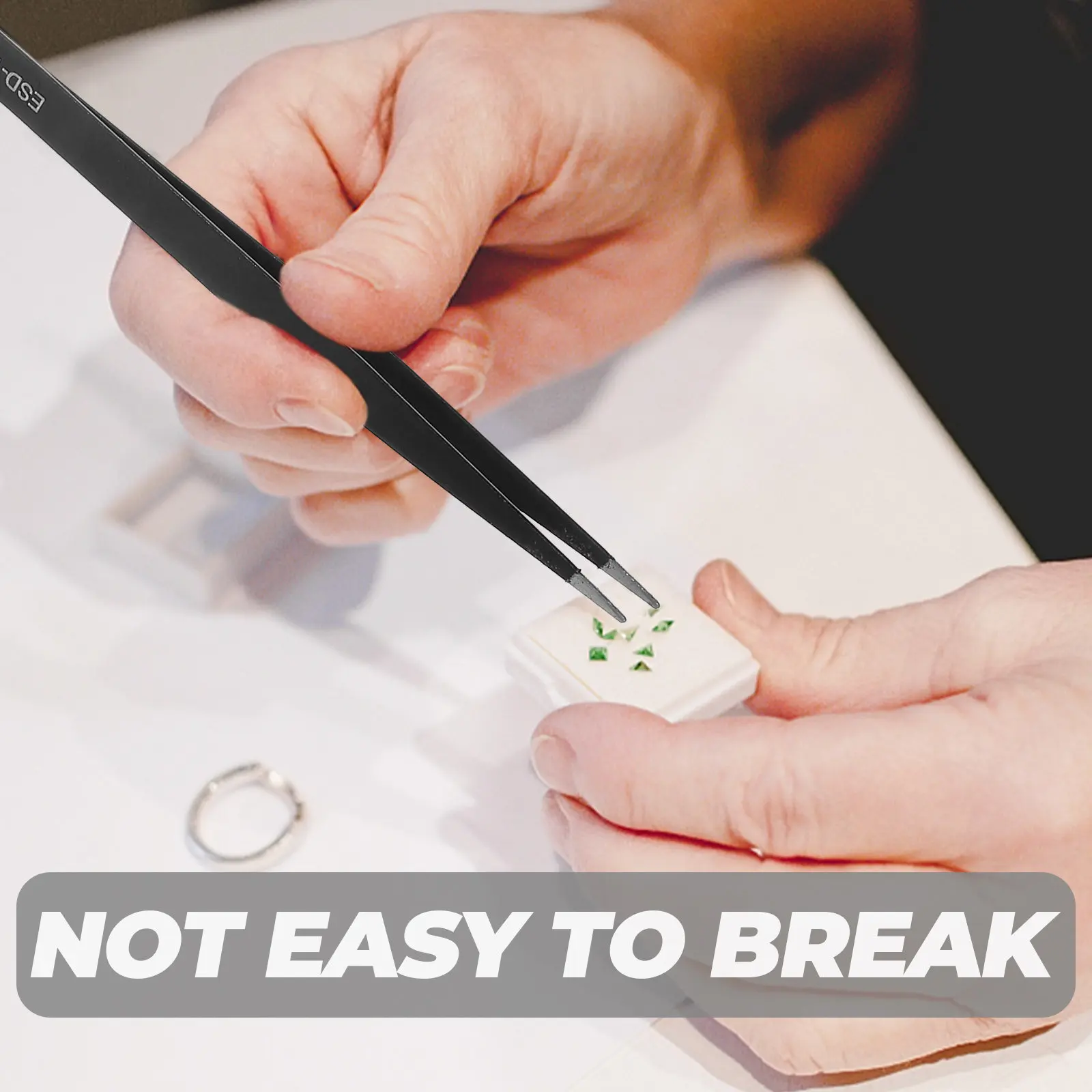 Fine Tweezers for Crafting Arts and Crafts Kits Anti-static Stainless Steel Jewelry