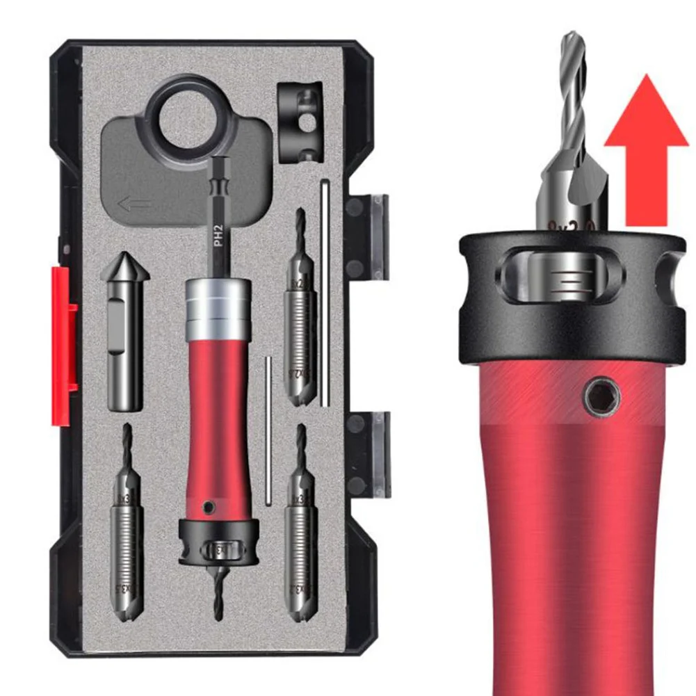

Limit Countersink Drill Bit Set Adjustable Depth Stop Woodworking Wood Cutter Countersink Drill Bit Set Power Tools Drill Bits