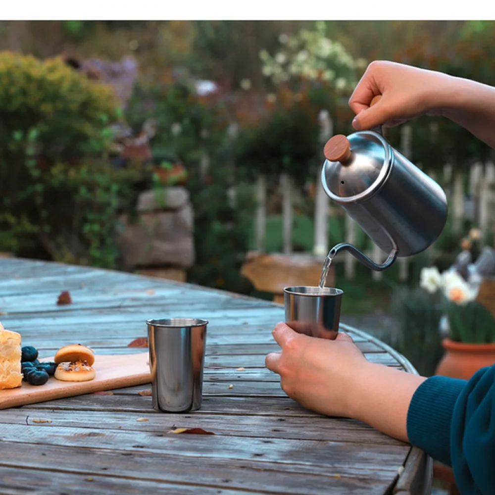 Portable Mini Camping Drinkware Set Stainless Steel Outdoor Hiking Travel Picnic Mug Durable Lightweight Vessel