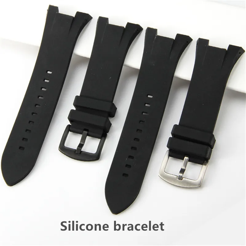 

High Quality Rubber bracelet For Armani Ax1803 1802 1050 Silicone Watch Strap Special Notched Band Waterproof Soft Notch 31*14MM