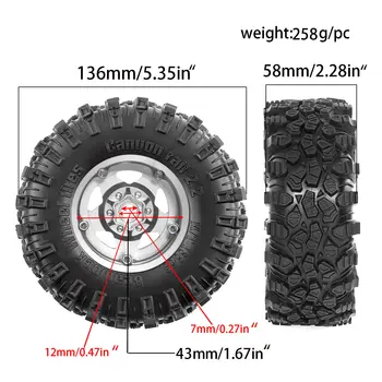 2.2吋遙控攀爬車輪胎和金屬防脫輪圈 4件套,適用於1/10 1/8遙控攀爬車 SCX10 I II III Pro TRX4 TRX6 Gen7/8 D90 8 最佳銷售 2.2 履帶輪胎 - №3