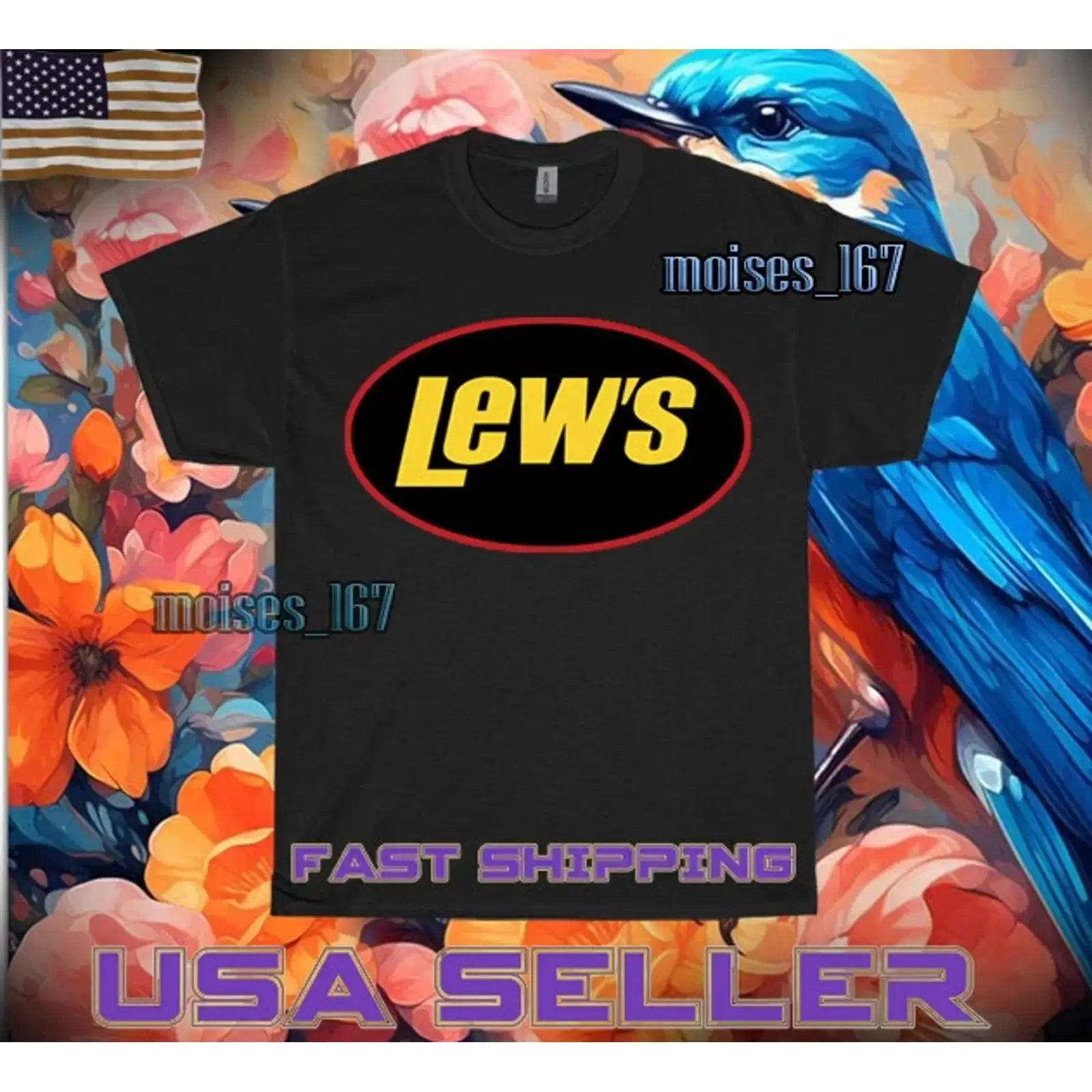 HOT SHIRT PREMIUM LEW'S FISHING TACKLE LOGO UNISEX T FUNNY SIZE S 5XL Image 1 of 3 vintage Washed Comfortable designer clothes
