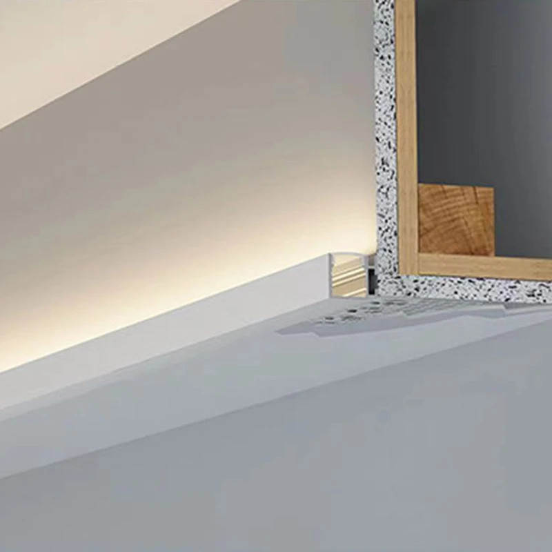 Luz de línea de perfil de aluminio hacia arriba, lámpara reflectora suspendida de techo, tira lineal de yeso luminosa Led emisor lateral para sala de estar