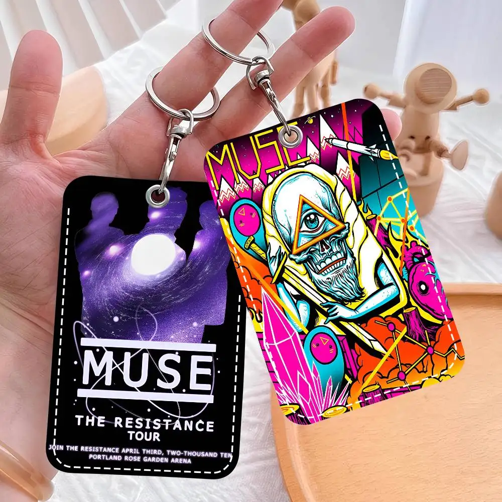 

M-Muse Band Modern Leather Card Case With Keyring Reliable Holder For Bus And Subway Cards