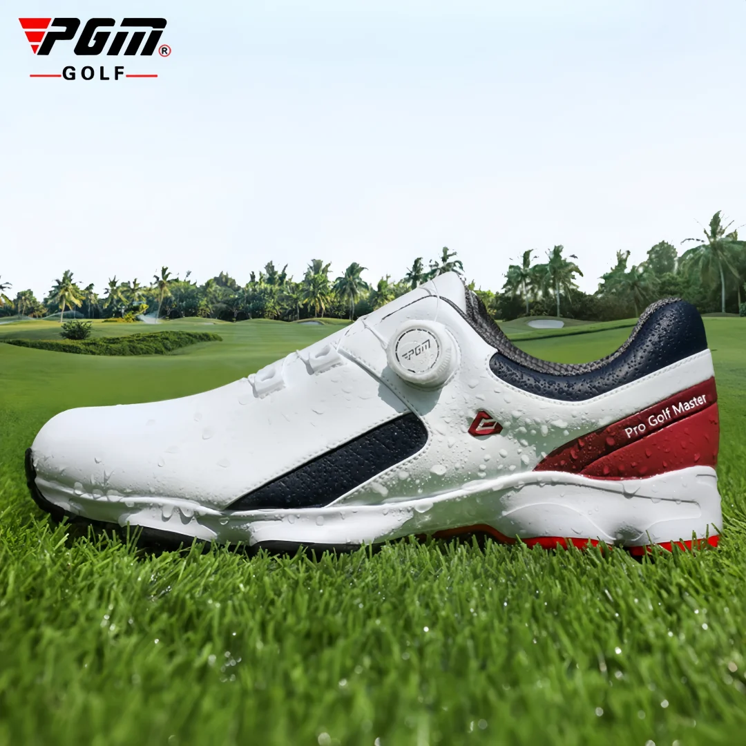 

Wide version PGM golf shoes for men, waterproof and comfortable thick soled sports shoes, shock-absorbing and anti slip knob