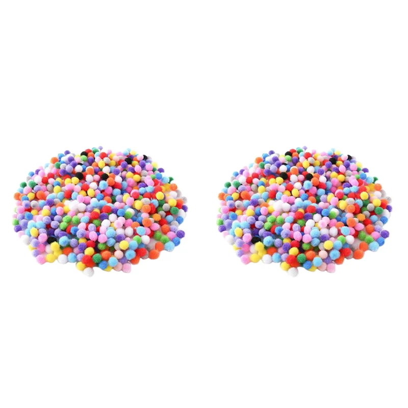 1000 Pcs 10Mm Soft Round  Pompoms Ball Mixed Color DIY Decoration Craft Making And Hobby Supplies