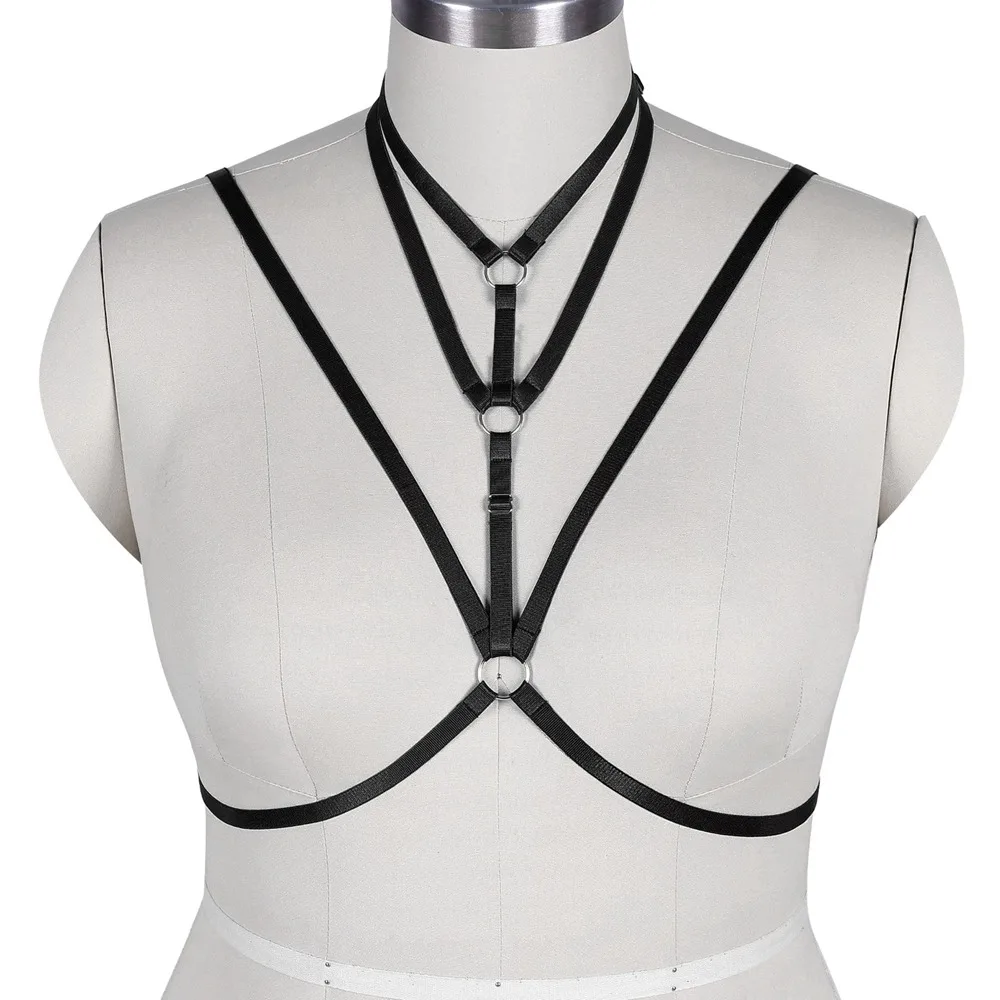 

Punk Harness For Busty Exotic Women Sexy Plus Size Lingerie Adjust Waist Suspender Belt Rave Wear Crop Tops Corset Erotic Fetish