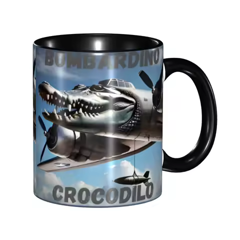 Bombardino Crocodilo Funny Meme Mug Fun Coffee Cup Gifts For Woman Man