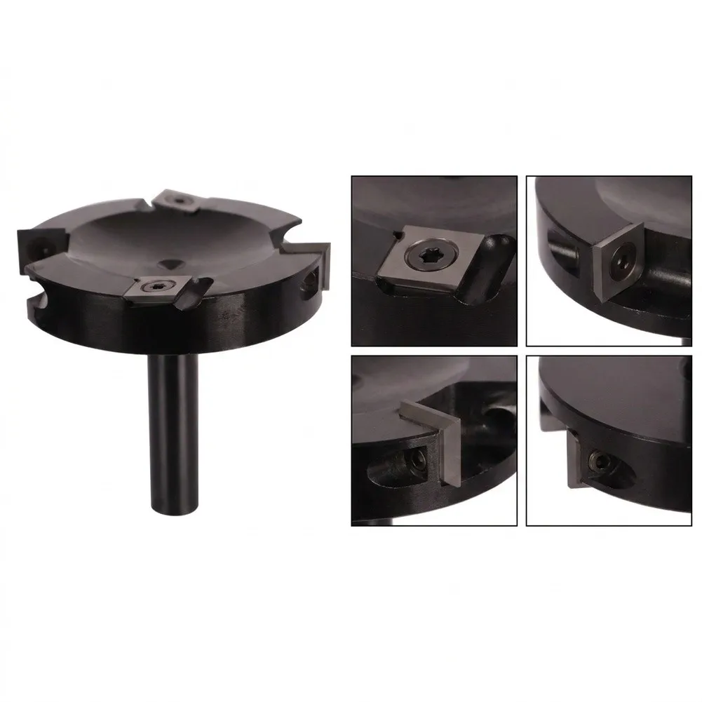 1/2 Inch Shank 76mm Indexable Router Bit For Bottom Cleaning And Panel Breaking Woodworking CNC Milling Tool With 4 Flutes
