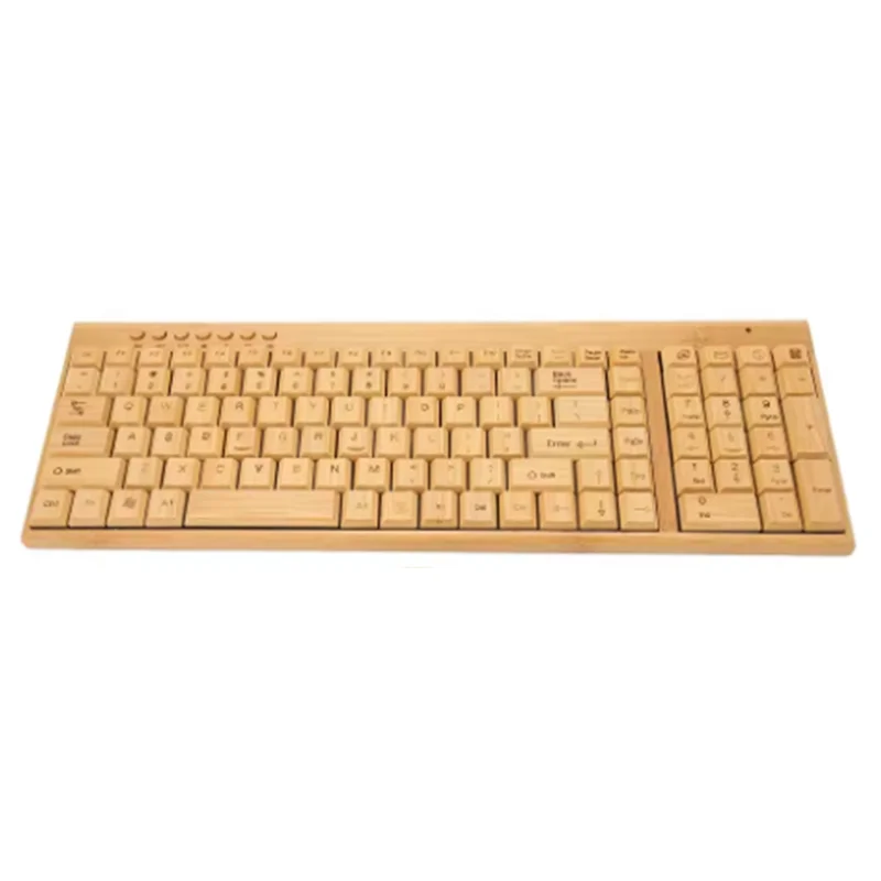 THIVN-Wireless Keyboard Mouse Bamboo Wood Computer Keyboard Bamboo Wireless Keyboard Andmouse