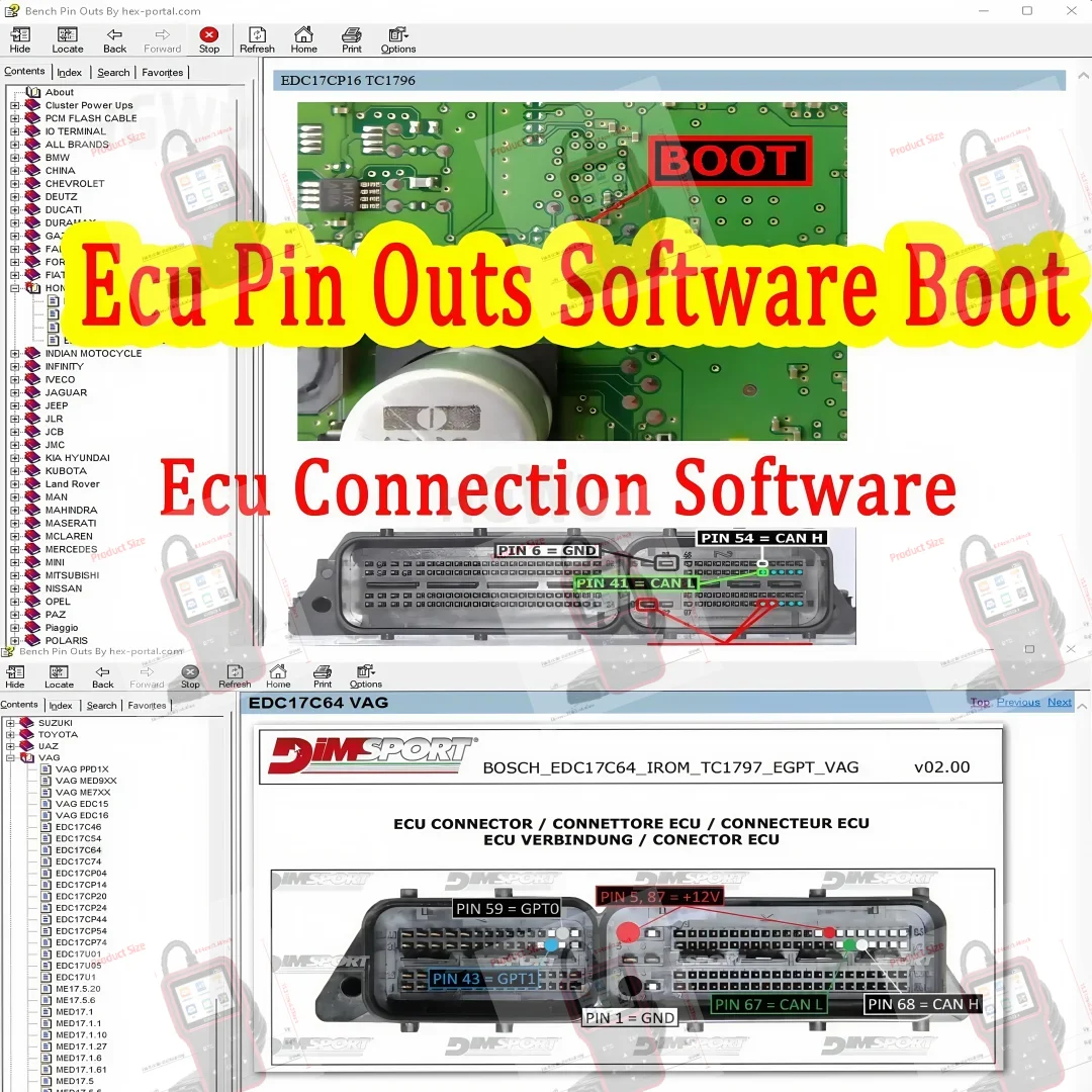 

2026 ГОРЯЧАЯ ПРОДАЖА, штифты ЭБУ, коллекция программного обеспечения, загрузки и соединения, руководство для начинающих, редактируемая схема проводки для ремонтных файлов