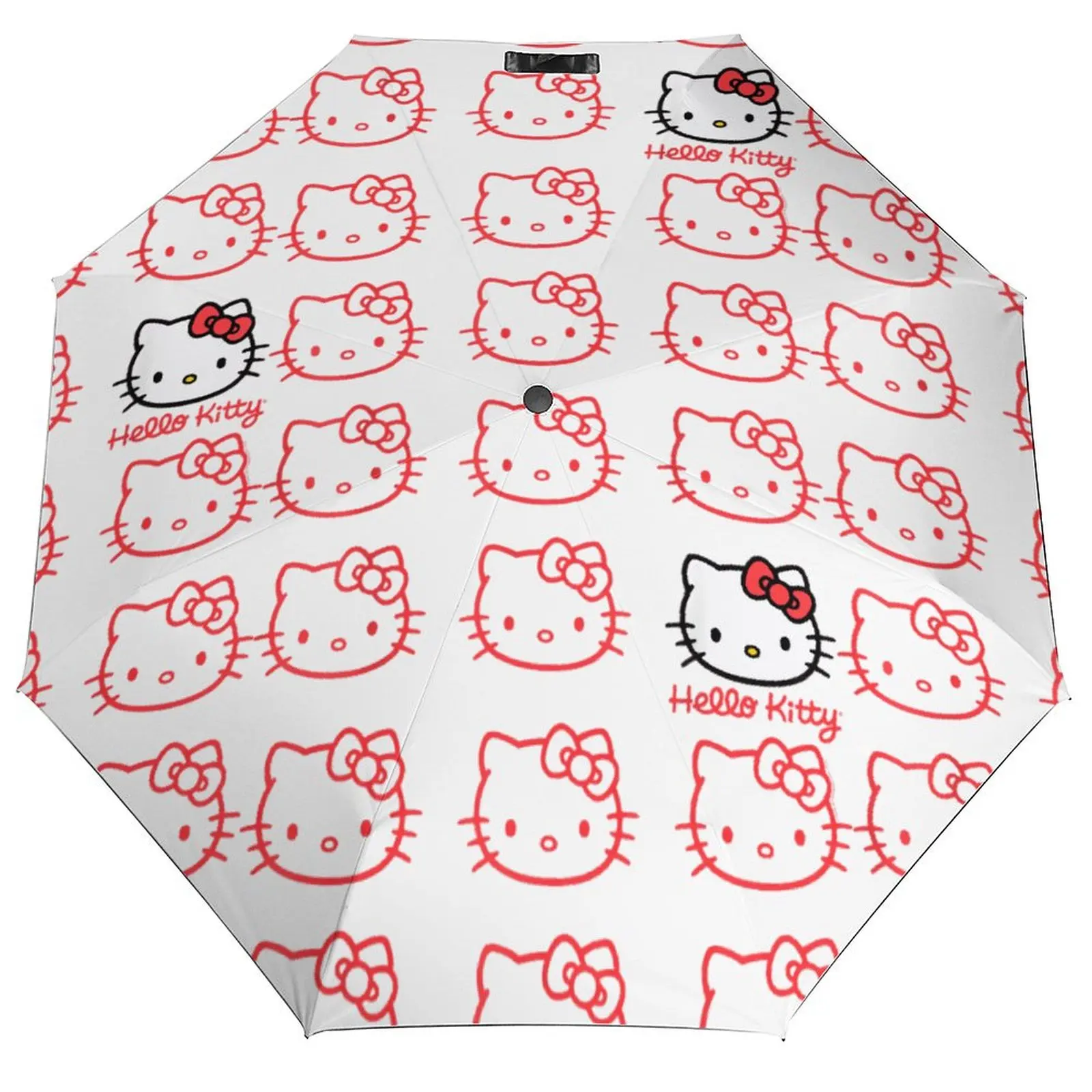 

Зонт Hello Kitty с мультяшным котом, устойчивый к солнцу и ультрафиолетовому излучению, складной красочный зонт с автоматическим дождевым принтом