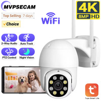 8MP 4K WiFi Camera HD Color Night Vision Wireless IP Camera Outdoor Ai Auto Tracking Surveillance CCTV Security Monitor Tuya App