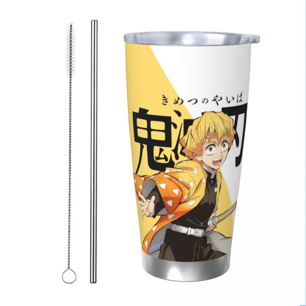 Demon Slayer Kimetsu No Yaiba 20oz Stainless Steel Car Mug Straw Thermal Iced Travel Cup Vacuum Insulated Coffee Hot Cup