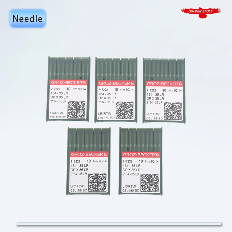 50 PCS DPX35 LR (134-35 LR) Groz-Beckert Leather Sewing Machine Needles For Industrial Walking Foot Sewing Machines 2134-35 LR