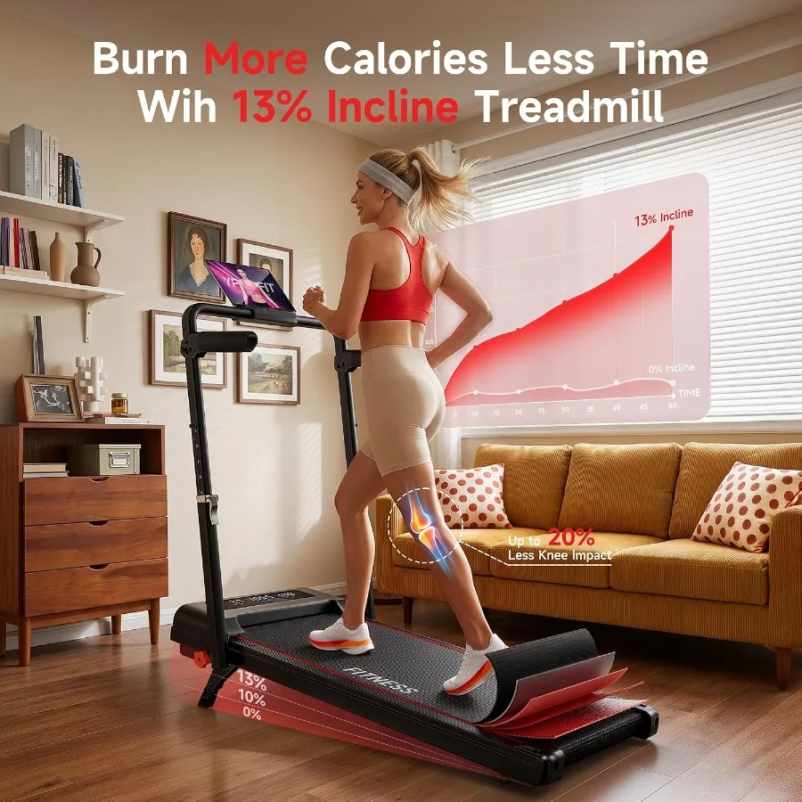 Incline Walking Pad Treadmill with Desk for Home Office Use, Dark Black ABS Frame, 6.7MPH Quiet Motor with Adjustable Incline