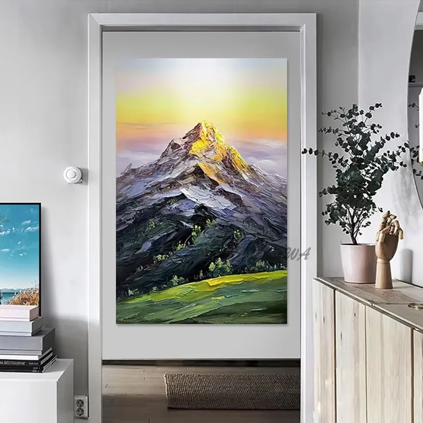 

Картина с природными пейзажами, дизайн без рамки, современное офисное произведение искусства, абстрактная горная картина, дизайн холста, художественное украшение на стену