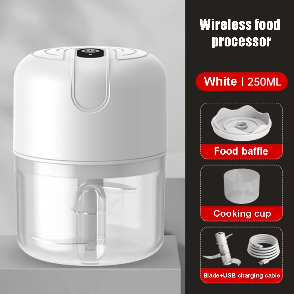 مفرمة طعام كهربائية USB هراسة الثوم مفرمة صغيرة 260 مللي مفرمة لحم محمولة خلاط خضروات المطبخ