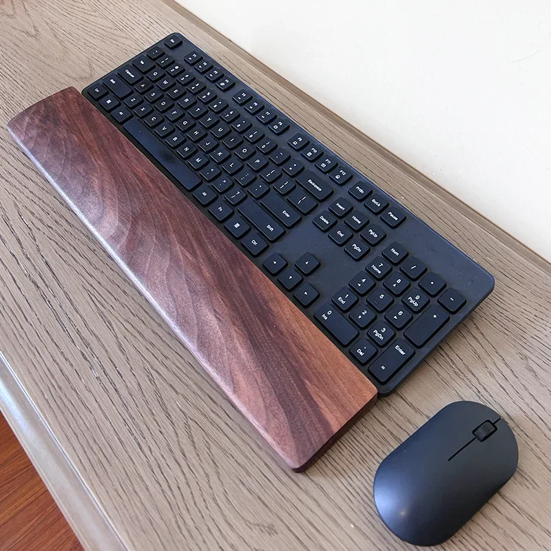

Black Walnut Keyboard Wrist Rest Solid Wood Palm Support for Mechanical Keyboard Ergonomic Mouse Pad with Rounded Edges