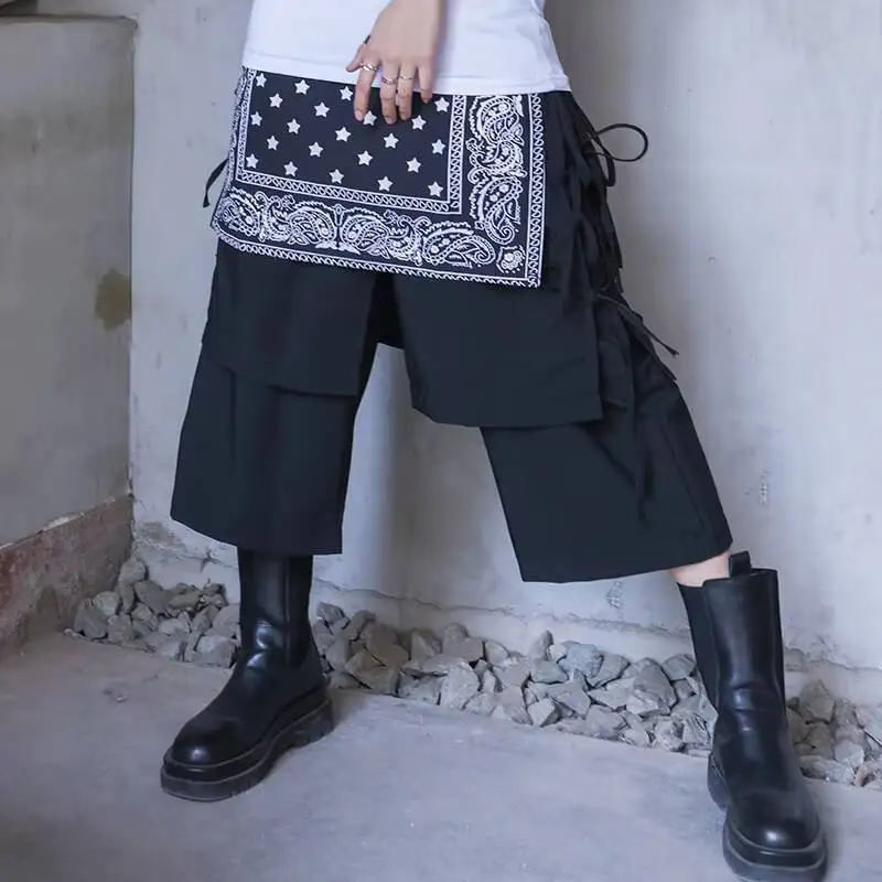 レディースワイド脚パンツズボンスカート春と秋の新二枚のデザインカジュアルカジュアル大サイズ9ワイド脚パンツ