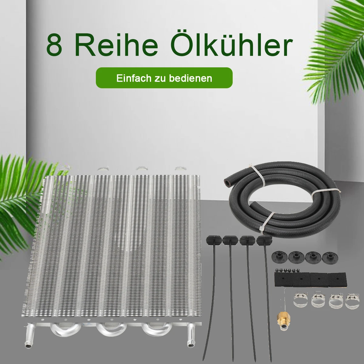 8-reihiger Ölkühler für Fernübertragung, Automobil-Klimaanlage, Rohrstil, Kondensator, Auspuffrohr, Kühler-Konverter-Set – Detail 14