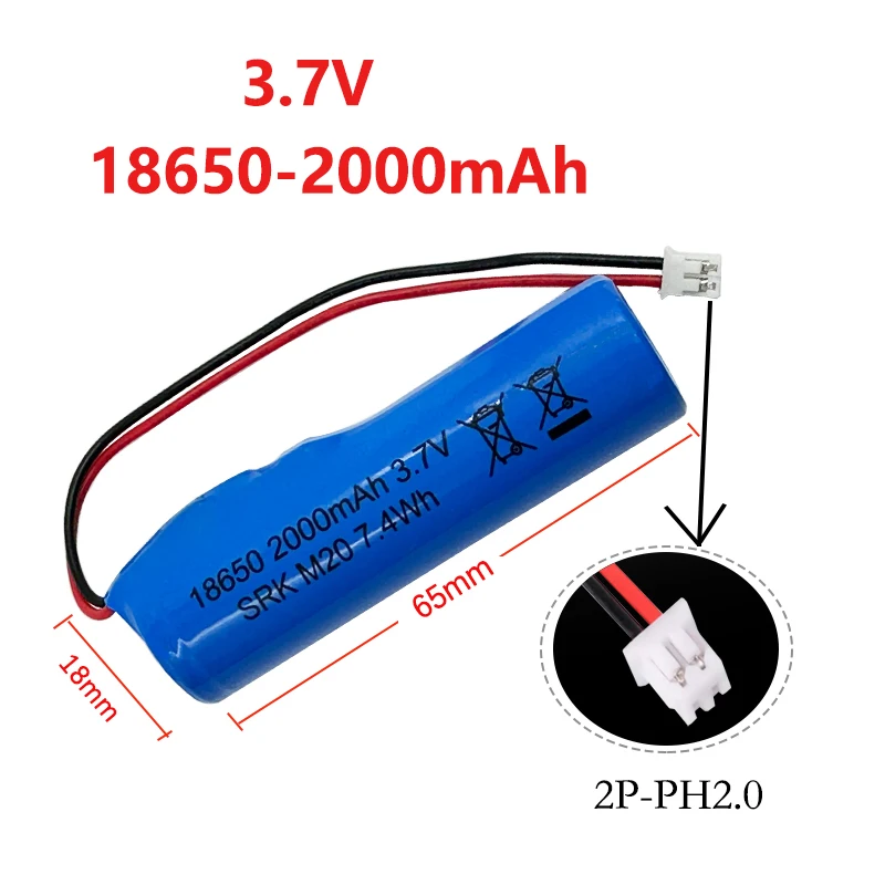 2000mAh 18650 3.7V بطارية ليثيوم حزمة 2000mAh لصيد الأسماك مصباح ليد سمّاعات بلوتوث الطوارئ لتقوم بها بنفسك بطاريات #1
