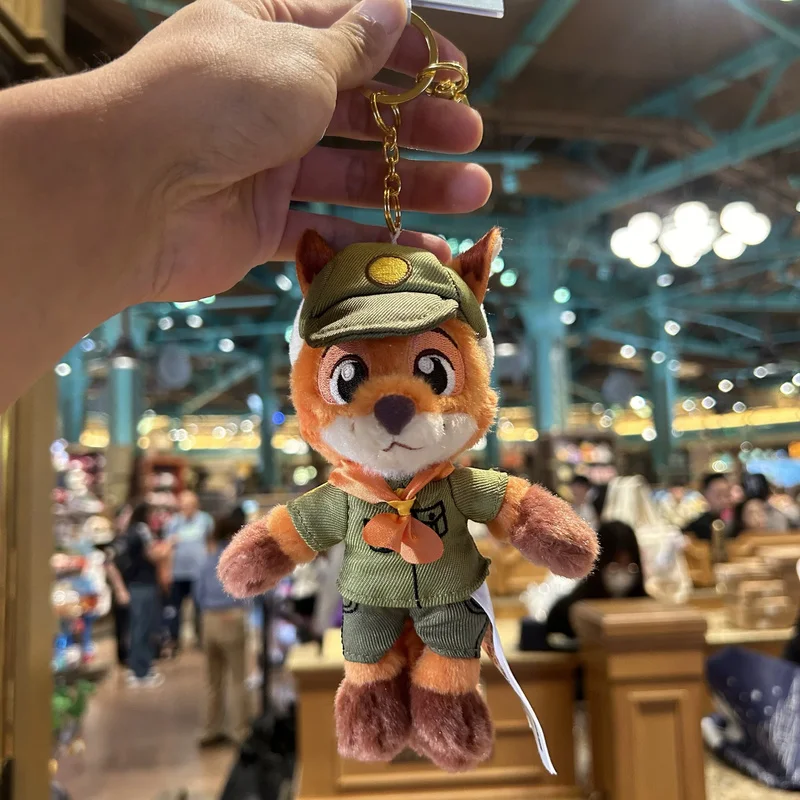 Oryginalny Disney Zootopia Judy Nick Pluszowy Brelok z Kreskówki Miękka Zabawka Futrzana Akcesorium Kolekcjonerski Prezent Świąteczny