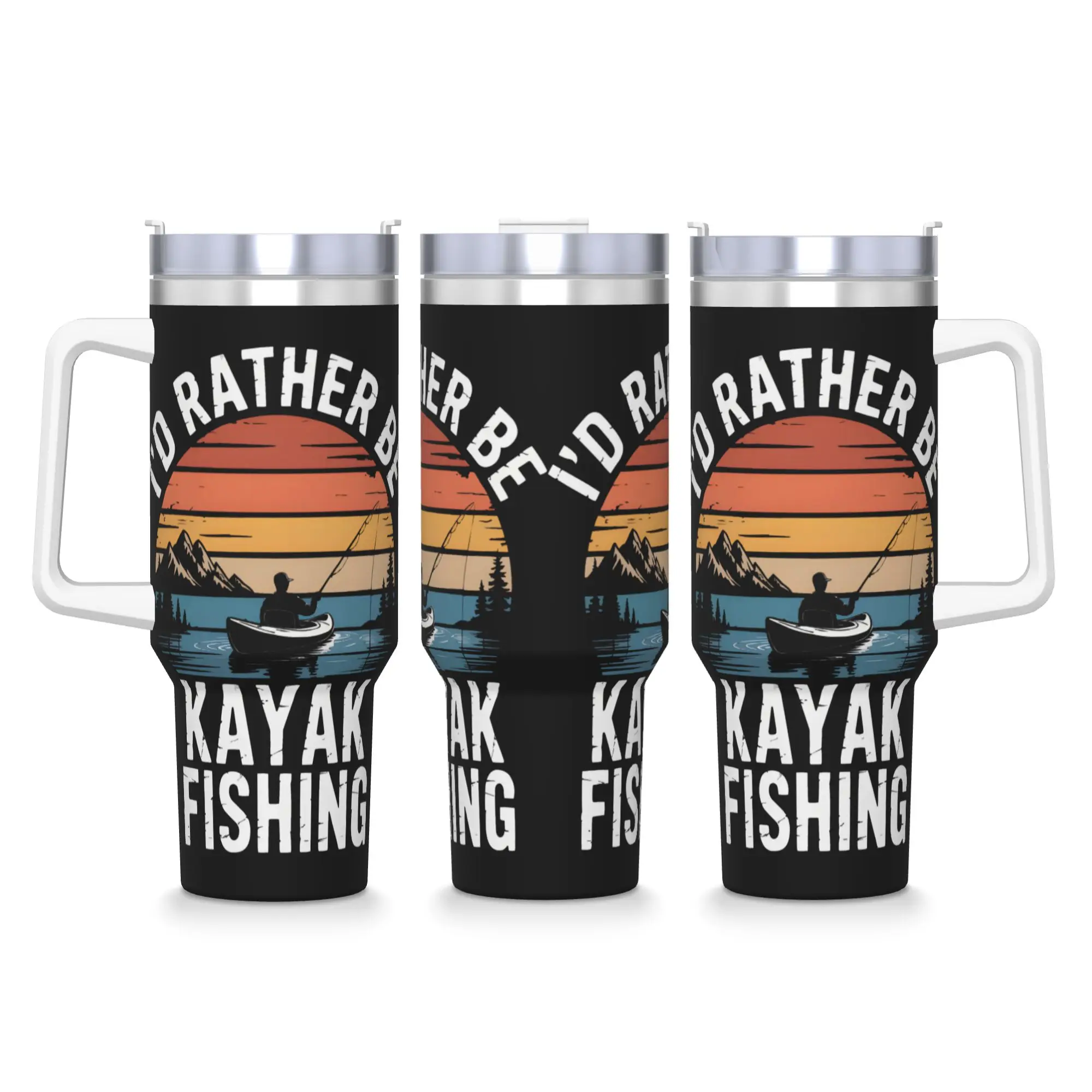 Kayak Fishing Tumbler  Cold Drink Water Bottle Insulated Stainless Steel Thermal Mug Custom Driving Car Mugs