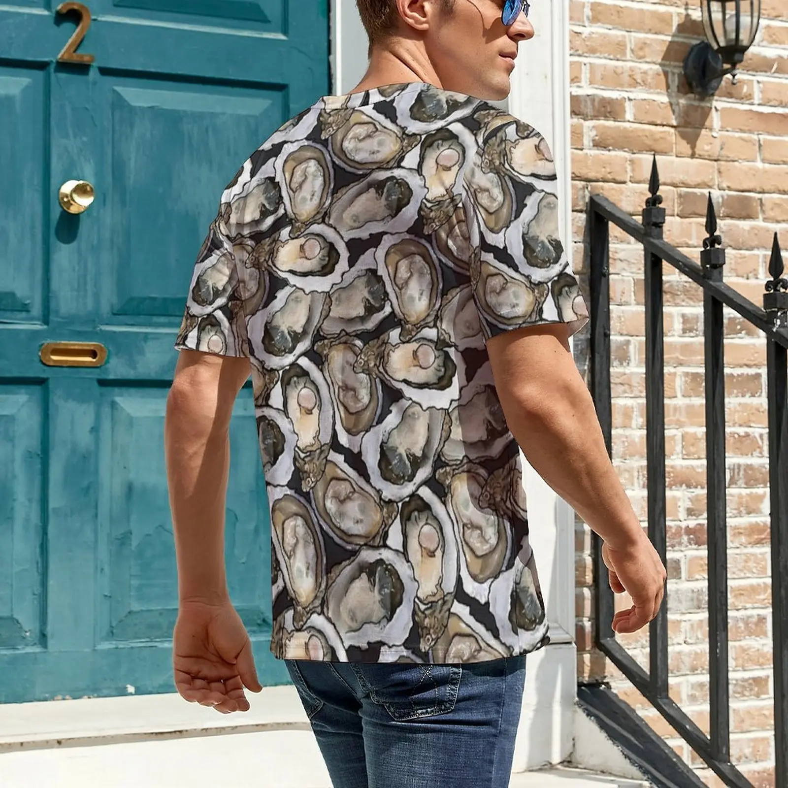 Oversized T Shirt Summer Oyster Seafood Feast in Charcoal T-Shirts  Classic O Neck Tee Shirt Men Fashion Design Top Tees