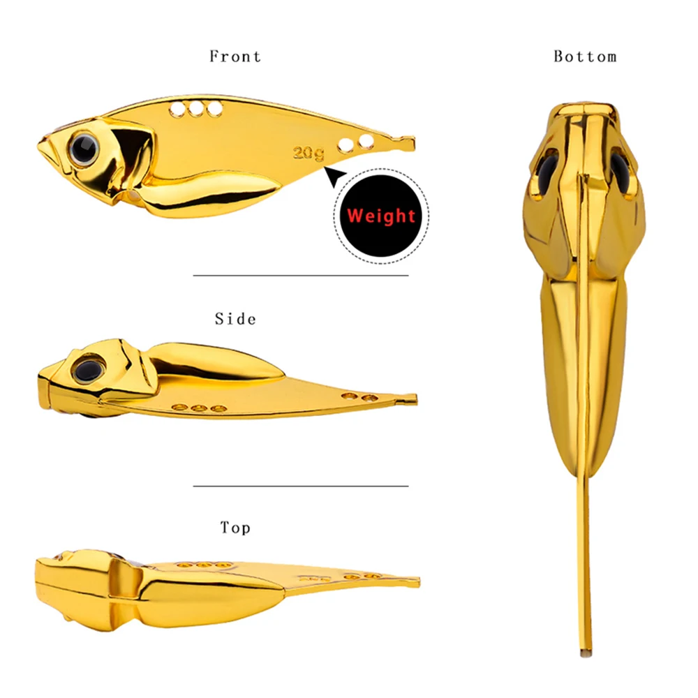 

PROBEROS 5pcs/box Fishing Lure Fast Sinking Metal VIB 5g-20g Hard Bait Adjustable tow points Artificial Bait for Bass Trout Pike
