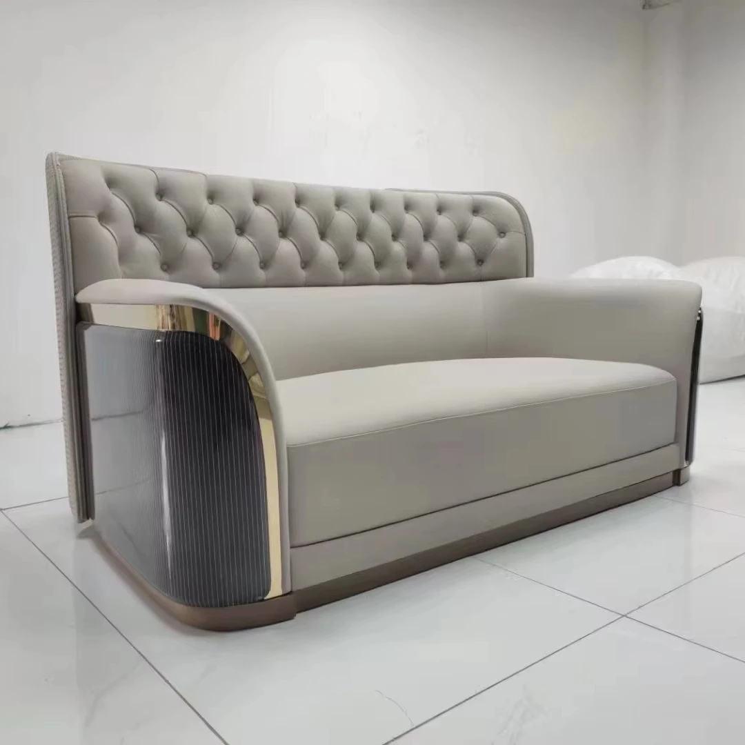 

hhBest Selling Modular Set Gray Corner Sofa Two-Seater Genuine Leather Modular Sofa for Home Hotel or Villa Room Sofa*