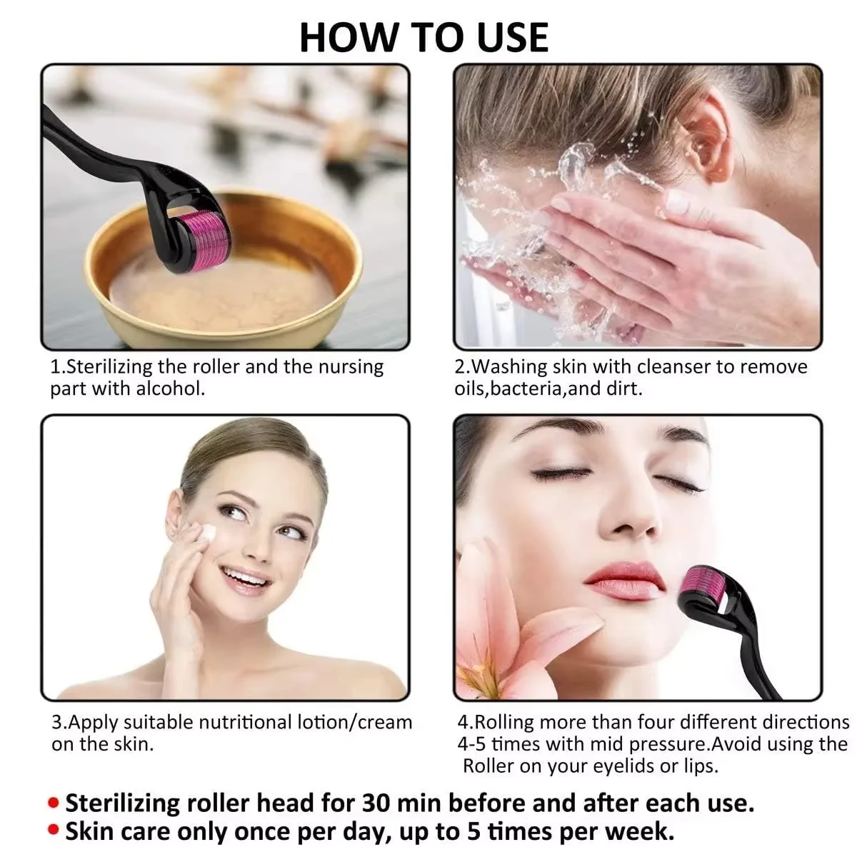 DRS 540 التيتانيوم ديرما الأسطوانة المهنية جهاز العناية بالوجه الجمال لنمو اللحية نمو الشعر أدوات العناية بالبشرة المنزلية #6