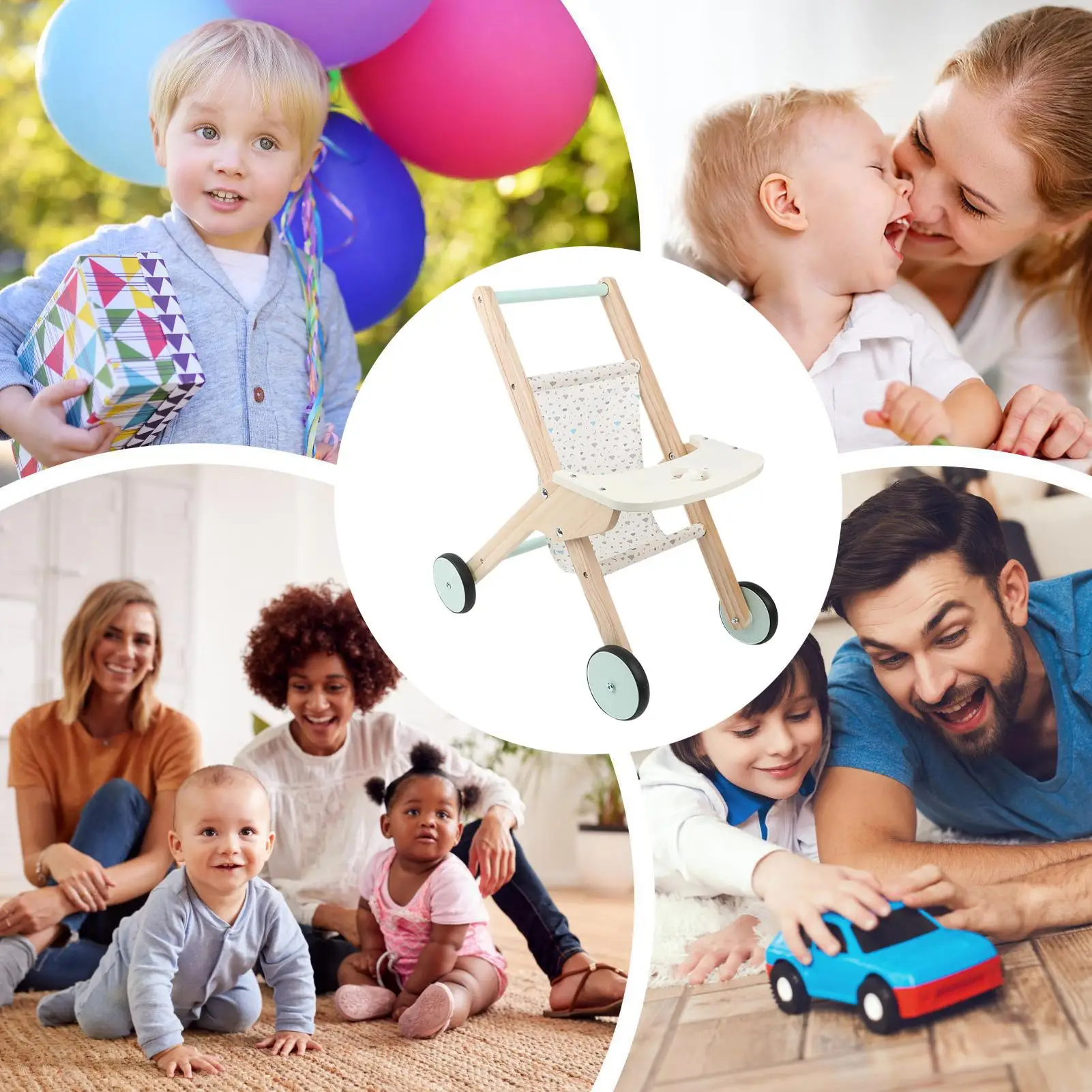 Baby Push Walker Shopping Cart Learning Walk Toys Interactive Educational Toys For Kids Boys Girls Birthday First Step Role Play