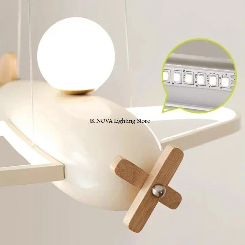 ضوء قلادة لغرفة الأطفال على شكل طائرة كريمية لغرفة الأولاد والبنات، ضوء حماية العين الكرتوني الإبداعي #6