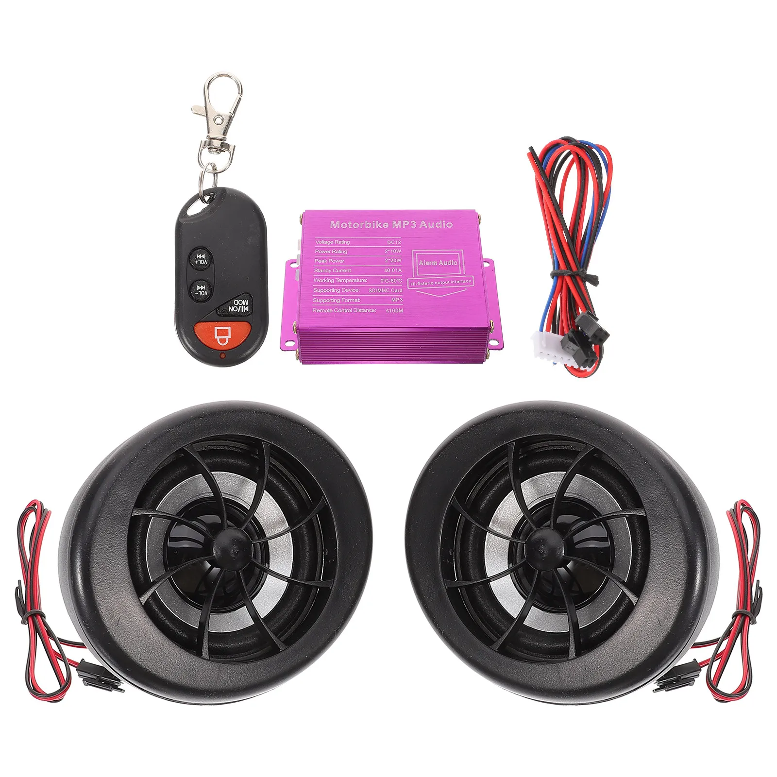 

1Set Wireless Motorcycle Speakers Compact Stereo Sound System Multi-Function Motorcycle Radio Phone Connectivity