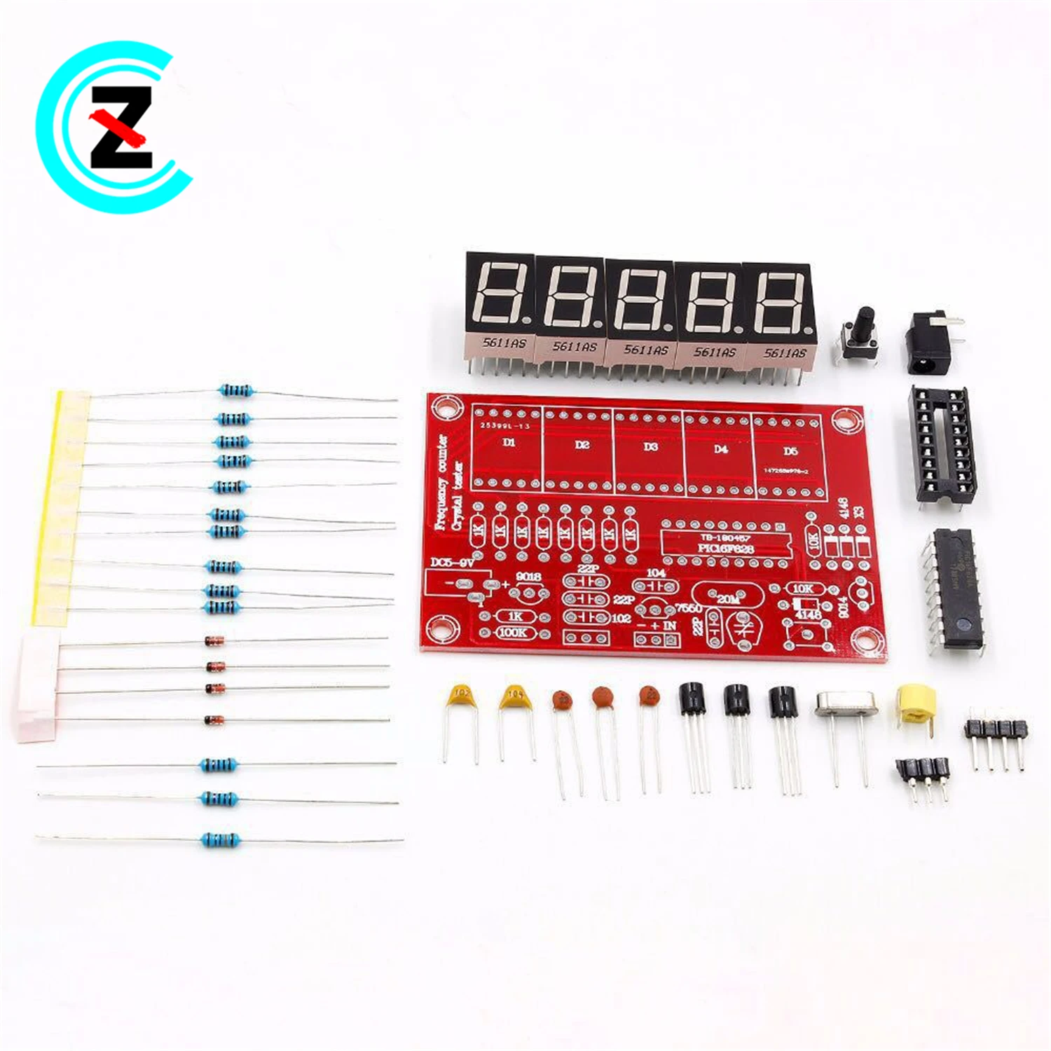 1Hz-50MHz frequency measuring meter, crystal vibration measurement five-digit digital tube display DIY bulk kit