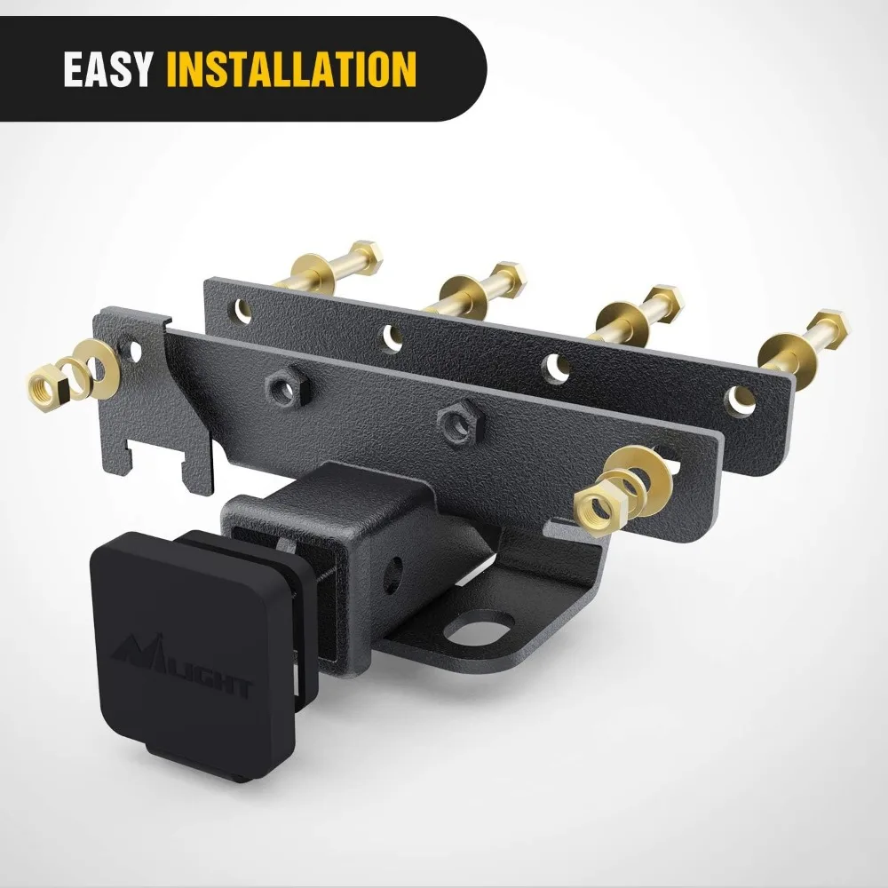 مجموعة أدوات استقبال وصلة السحب للمصد الخلفي شديدة التحمل مقاس 2 بوصة لموديلات Wrangler JL JLU لعام 2018-2025 - سهلة التركيب #4